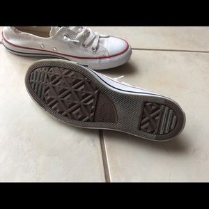 White Low-top Converse with Scrunched Back